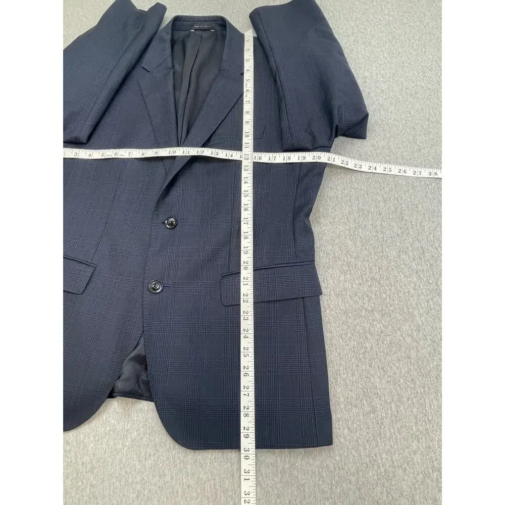 Hugo Boss‎ Blazer Mens 40S Plaid Lanificio 100% Wool 2-Button Single Breasted